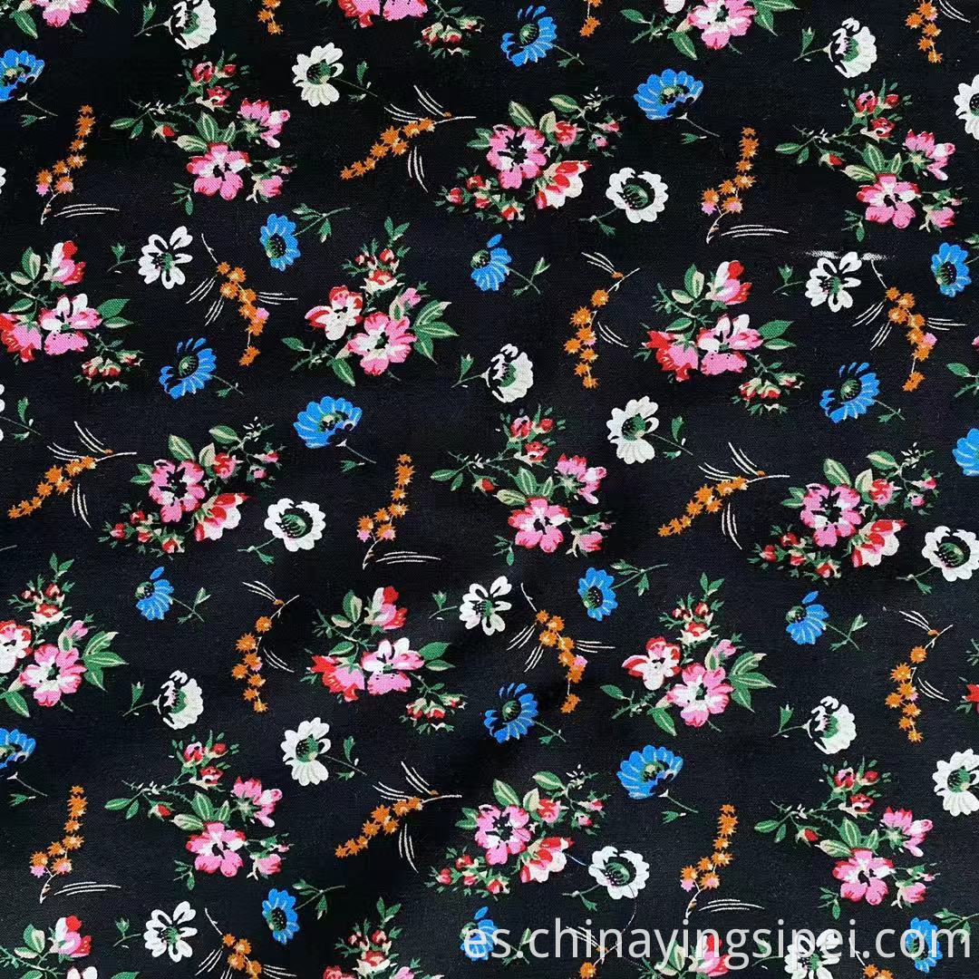 Original 105GSM Elegante estampado de flores 100% Rayon Fabrics para vestidos de 30 años